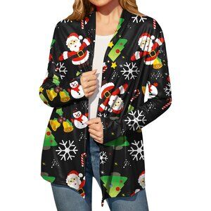 Women's Christmas Long Sleeve Open Front Holiday Cardigan Party Sweater